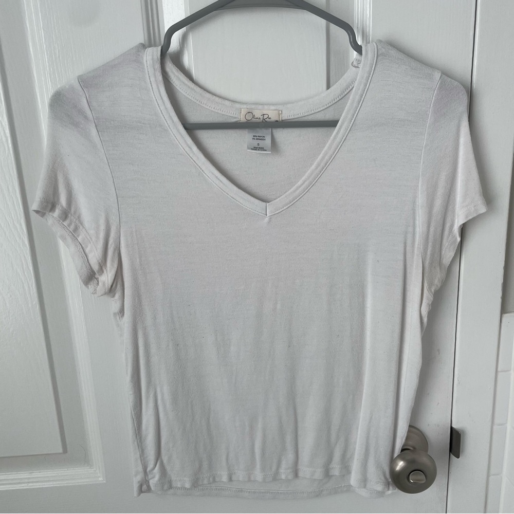 Olivia Rae White Cropped Top Soft Material